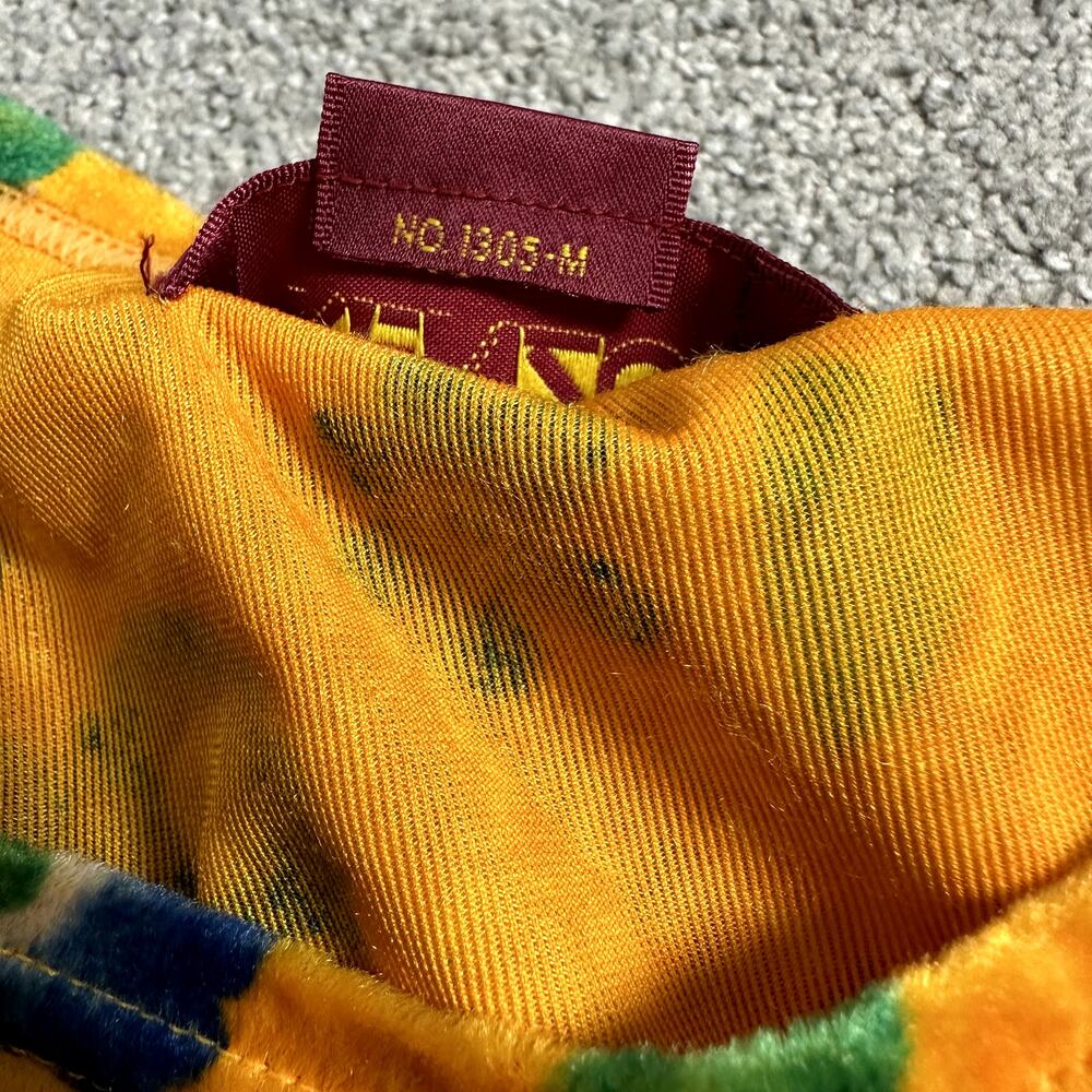 Vintage 90s Y2K Kenzo Floral Crushed Velvet Maxi Dress Yellow Japan Made Sz M - Picture 10 of 12